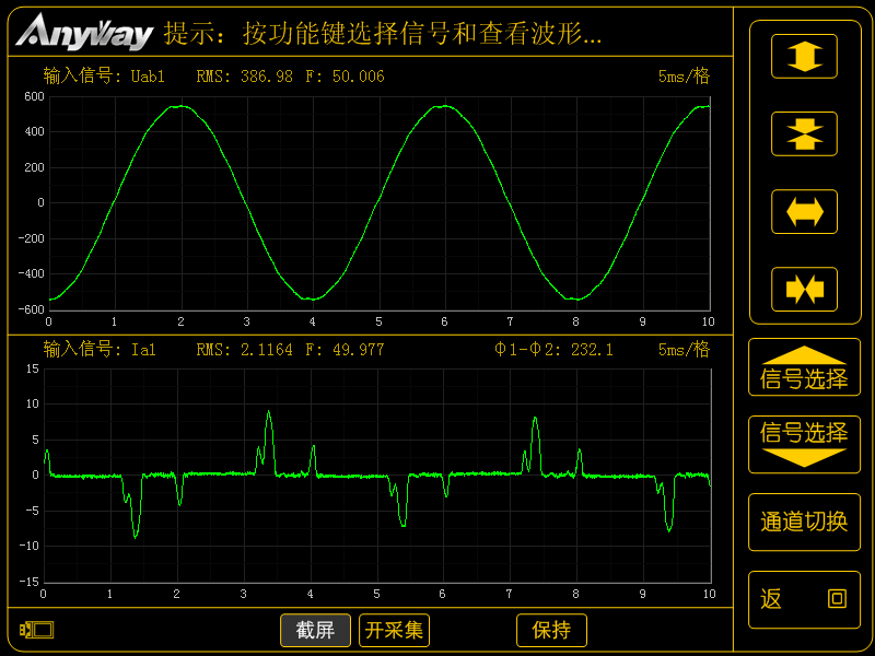 6脈整流變頻器的輸入電壓和電流波形圖 6脈整流變頻器的輸入電壓和電流波形圖